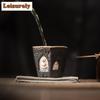 Wabi-sabi Style Stoneware Teacup Handmade Dunhuang Buddha Cup Retro Master Cup Chazhan Pottery Coffee Mug Kung Fu Tea Set Gifts
