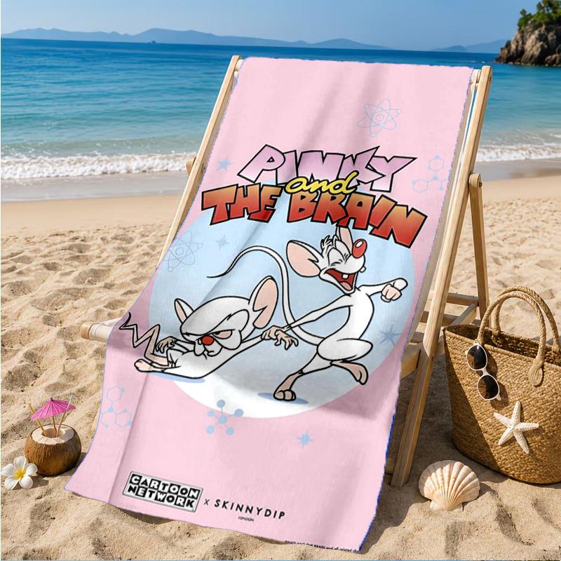 Pinky Brain Adventure Beach Towel, Microfiber Beach Towel, Perfect For Pool, Beach, Travel, Home Decor Beach Party Fan Gifts