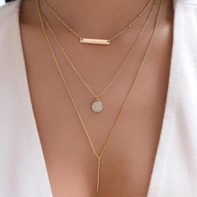 Multilayer Trend Elegant Jewelry Long Snake Chain Crystal Star Pendant Necklace Unquie Women Necklace N0308