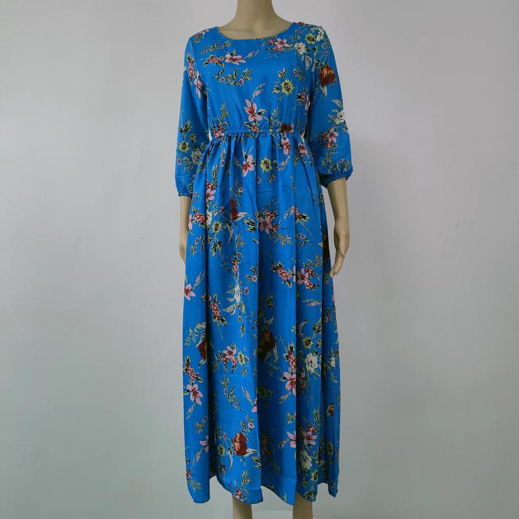 European & American Women's Chiffon Printed Swing Dress with Quantity Discounts