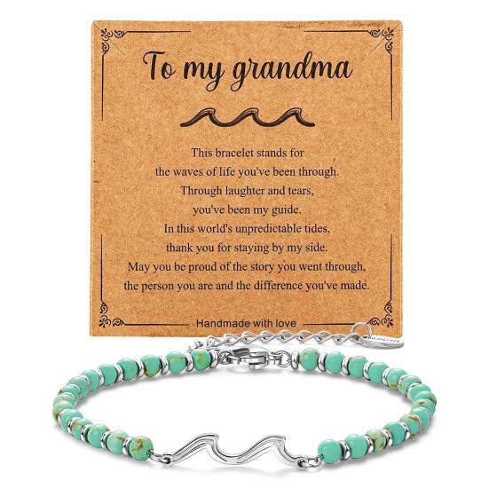 Unisex Wave Bracelet Adjustable Beaded Bracelet Friendship Bracelet Jewelry Gift with Inspirational Card for Family
