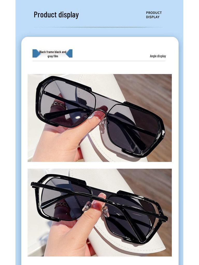 Trendy Retro Korean One-Piece Concave Sunglasses for Men & Women