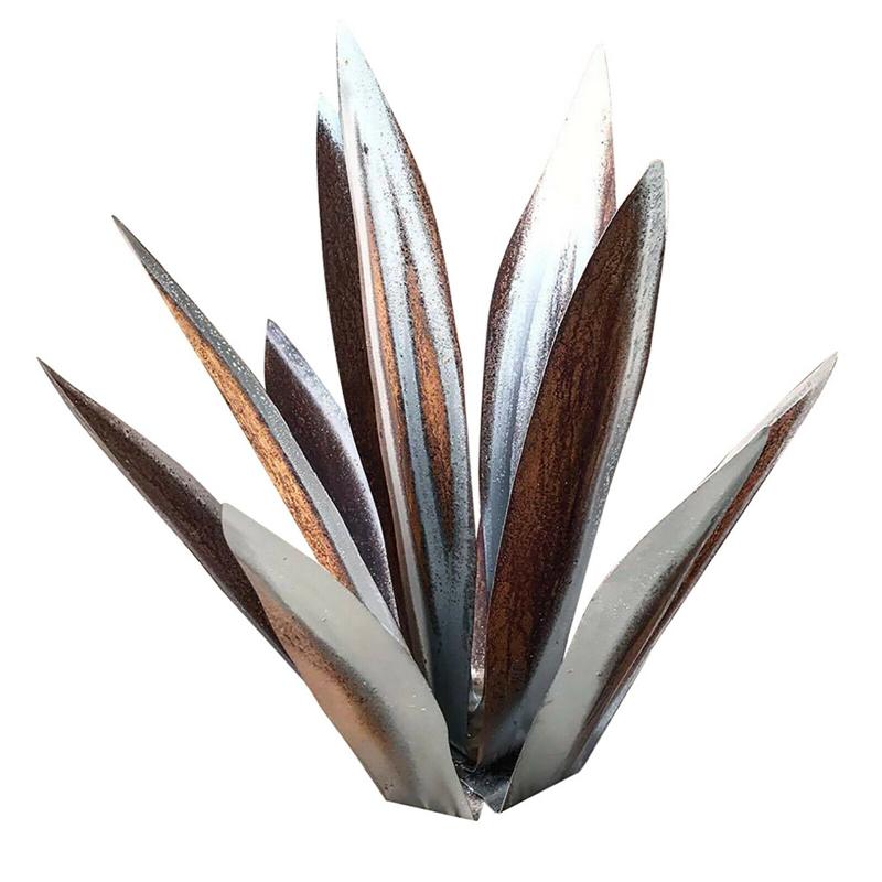 

Rustic Metal Tequila Sculpture Diy Agave Plant Decor Garden Yard Home Decor Silver,S: 27CM