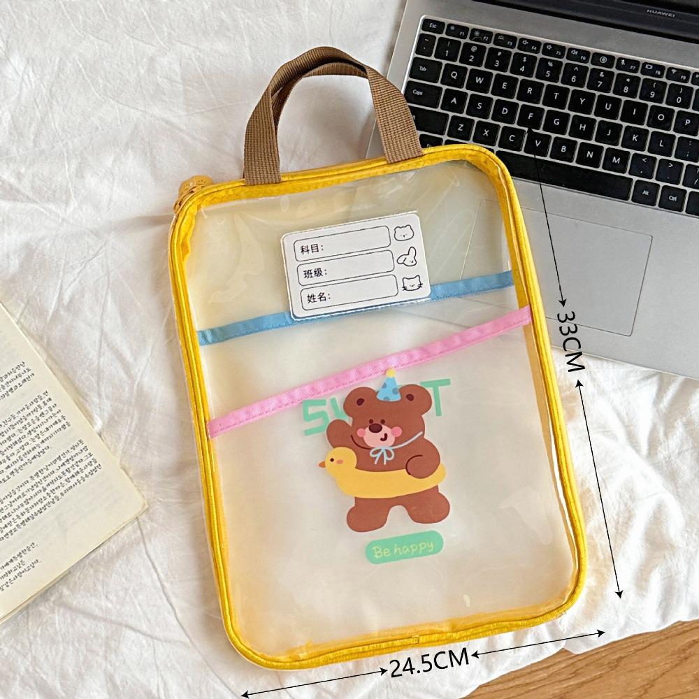 

Multifunctional Cartoon File Bag Rabbit File Folder Bag School Office Supplies жёлтый