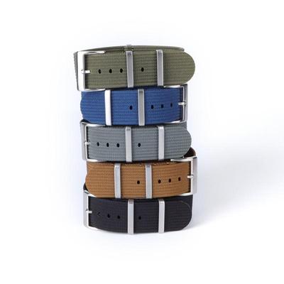 Ribbed Nylon NATO Strap for Seiko 5 & Rolex Submariner, One-Piece 18/20/22mm