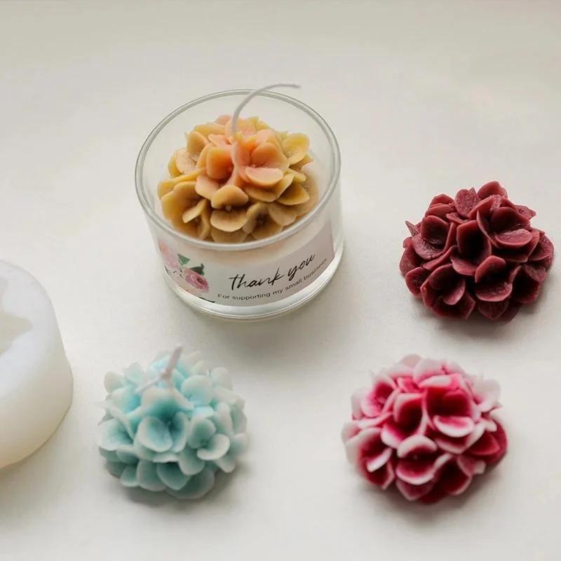 Petal & Cutter Silikonform Dekoration Växt Tvål Blommor Ljusformar Bukett Tillverkning Lera Silikon Hortensia Blomformar