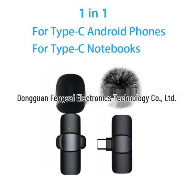 K1K9 Wireless Lavalier Microphone K15 - Dual Mobile Live Streaming & Outdoor Recording Noise-Reducing Mic