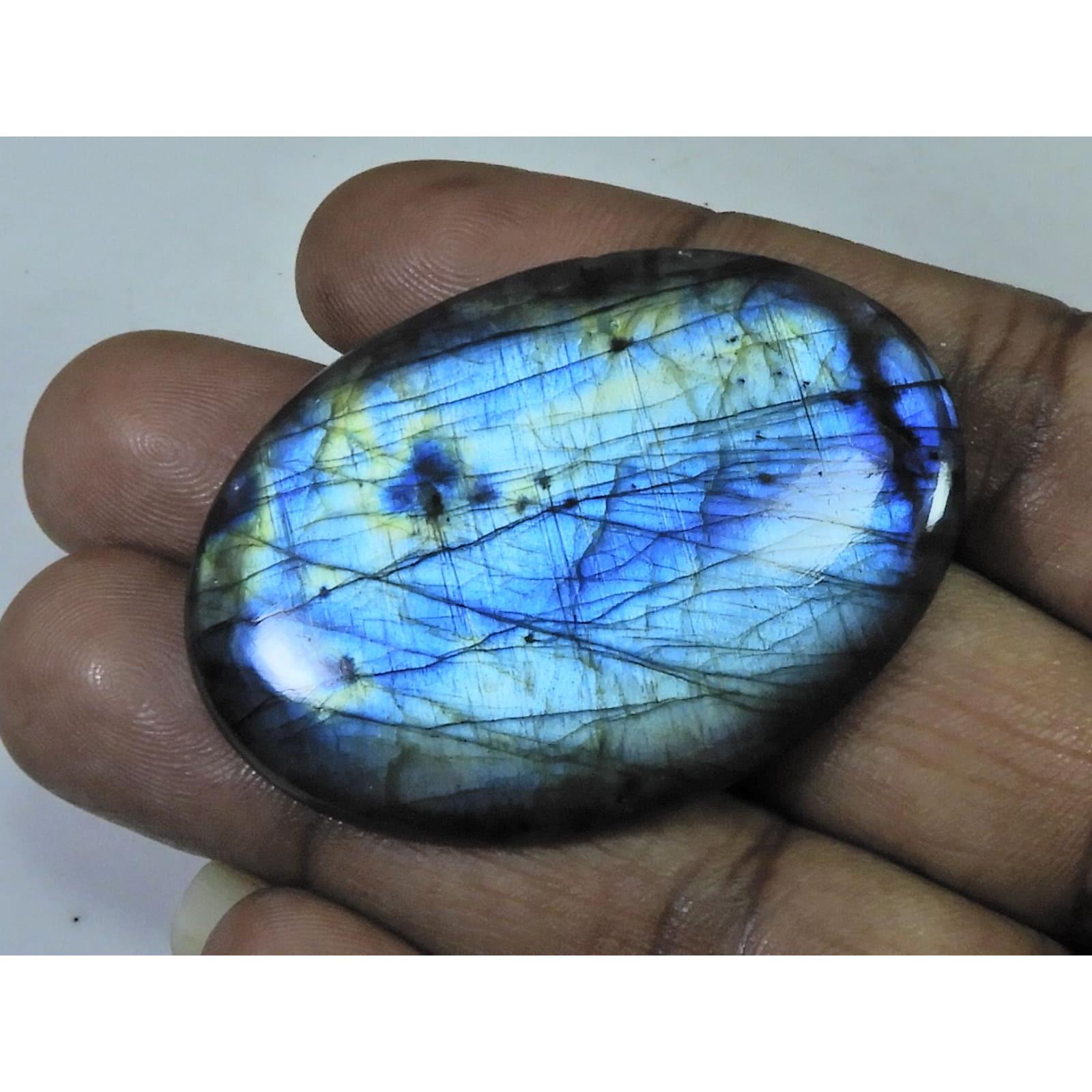 96Cts.Natural Labradorite Multi Fire Oval Cabochon Loose Gemstone 29X48X06MM D-255