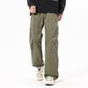 Overalls men's autumn new American trendy brand solid color versatile loose wide-leg elastic waist straight trousers men