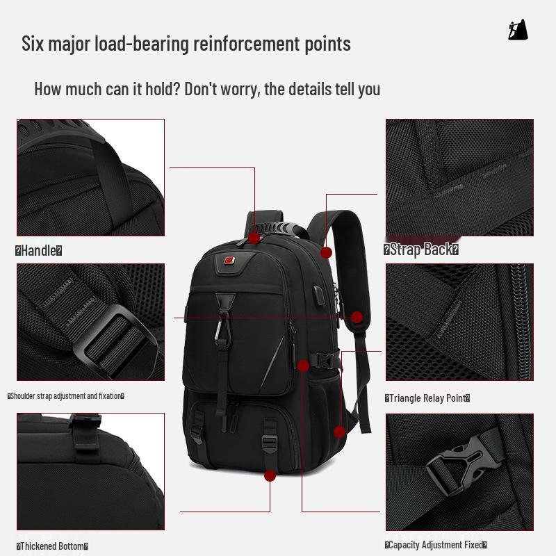 Wasserdichter Reise-Rucksack für Bergsteigen mit großem Fassungsvermögen und Laptop-Fach für Damen und Herren