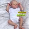 BZDOLL 48cm Ganzkörper Weichvinyl Reborn-Puppe mit 3D-Bemalung mit sichtbaren Adern Schlafendes Babymädchen Lebensechtes Bade-Spielzeug Mode Geburtstagsgeschenk für Kinder 3+