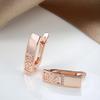 New Trend Hollow Flower Drop Earrings For Women  Rose Gold Glossy Natural Zircon Fashion Jewelry Women Earrings