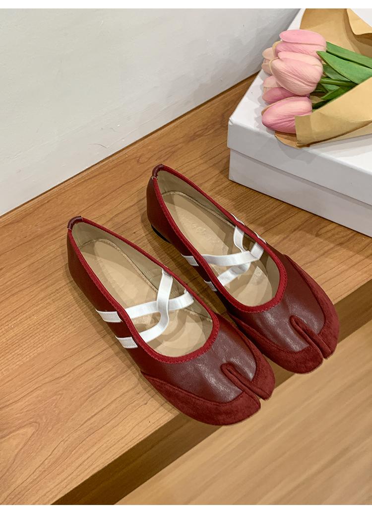 Fashion IPPEUM Tabi Sneakers Shoes Red Ballet Flats Women Split Toe Ballerina Flat Black 225 красный