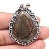 Pendant Rock Calsi Gemstone Valentine'Day Gift Silver Jewelry 2"