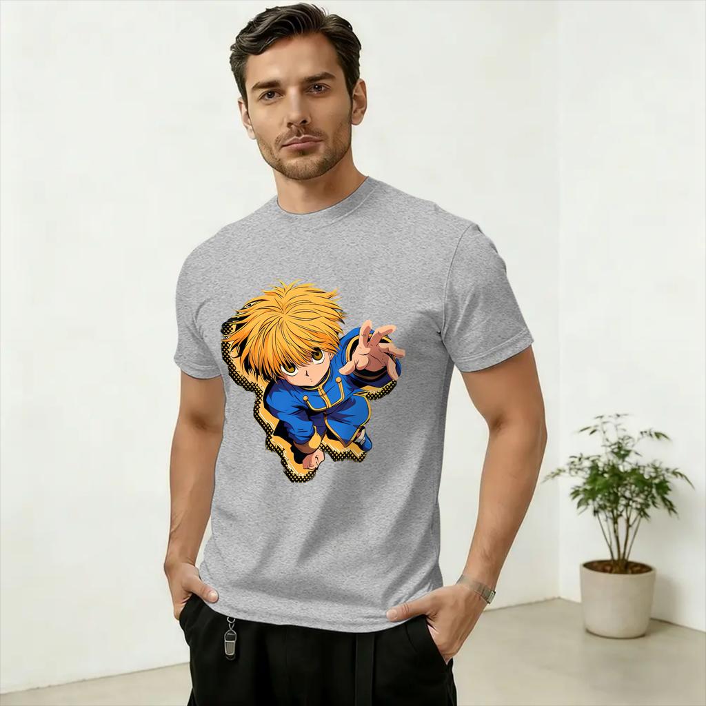 Kurapika TShirt Beach Leisure T Shirts Unisex 100 Cotton Crewneck 4XL 5XL 6XL Clothing Short Sleeve Classic Tops