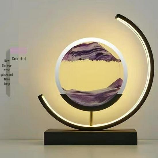 Chinese Landscape Flowing Sand Lamp: Creative Hourglass Decor for Desk, Living Room, Bedroom, or Wine Cabinet.