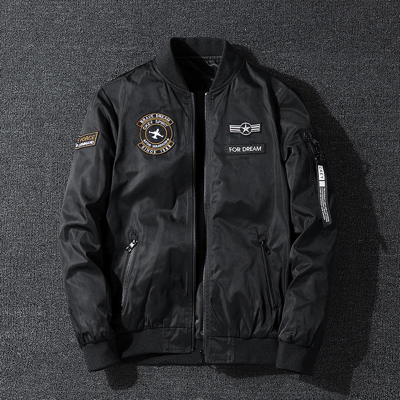 Autumn and Winter Men's Air Force Pilot Jacket Men's Embroidered Baseball Uniform Loose Workwear Large Size Trendy Jacket