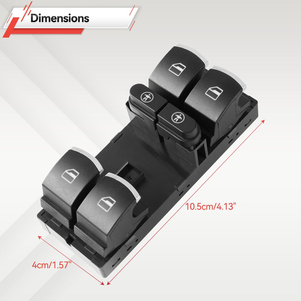For VW Touareg Sharan Touran For Seat Alhambra 2011-2016 Electric Chrome Master Power Window Switch Button 7P6959857 Accessories