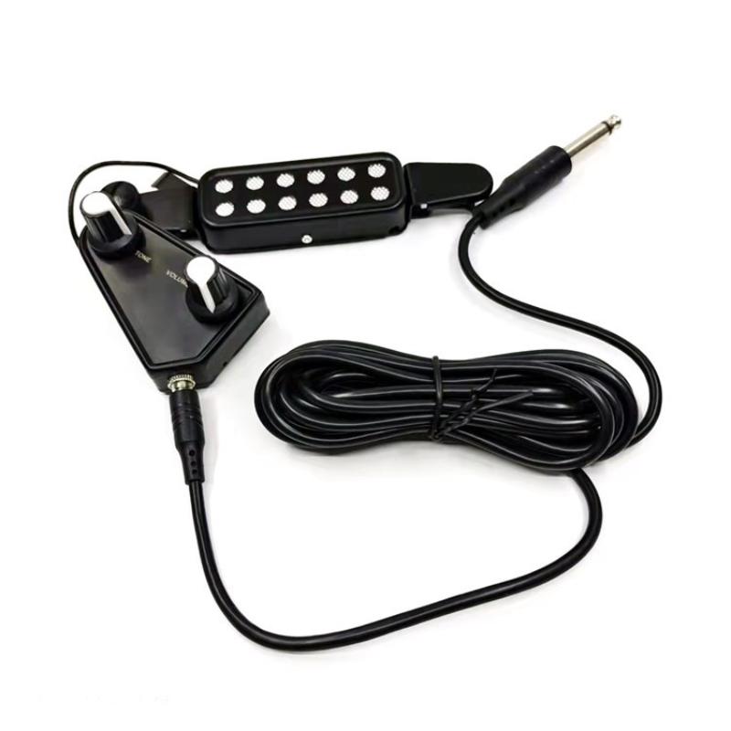 1 Set Diy Accessories Guitar Pickup Acoustic Guitar Sound Hole Pickup Magnetic With Audio Cable Tone Volume Controller