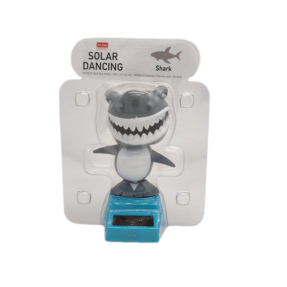 Car Ornament Dashboard Bobbling Dancing Toys Solar Powered Shark Shaking Head Toy Solar Swing Shark