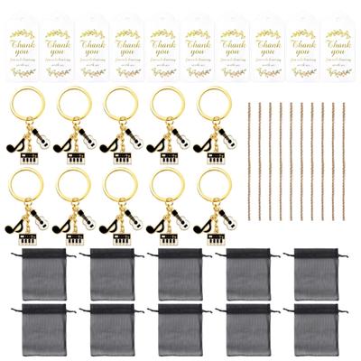 Pack Of 10 Music Theme Keychains Set With Guitar And Electronic Keyboard Birthday Party Souvenir Daily Decoration Items