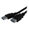 1m USB 3.0 A To A Extension Cable - M/F - SuperSpeed USB A Extension Cable In Black - M/F - USB3SEXT1MBK