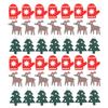 200Pcs Christmas Decorations Wood Chips Printed Gloves Color Elk Shape DIY Decoration
