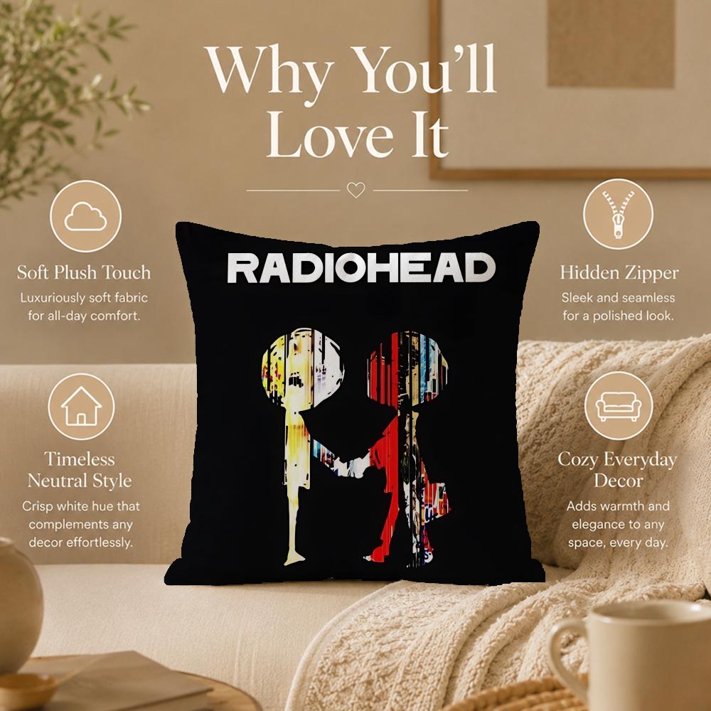 Band R-RadioheadS Cushion Cover Double-Sided Printed Pillow Cover Hypoallergenic Dust-Mite Proof