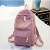 Style Soft Fabric Backpack Female Corduroy Design School Backpack For Teenage Girls Striped Backpack Women