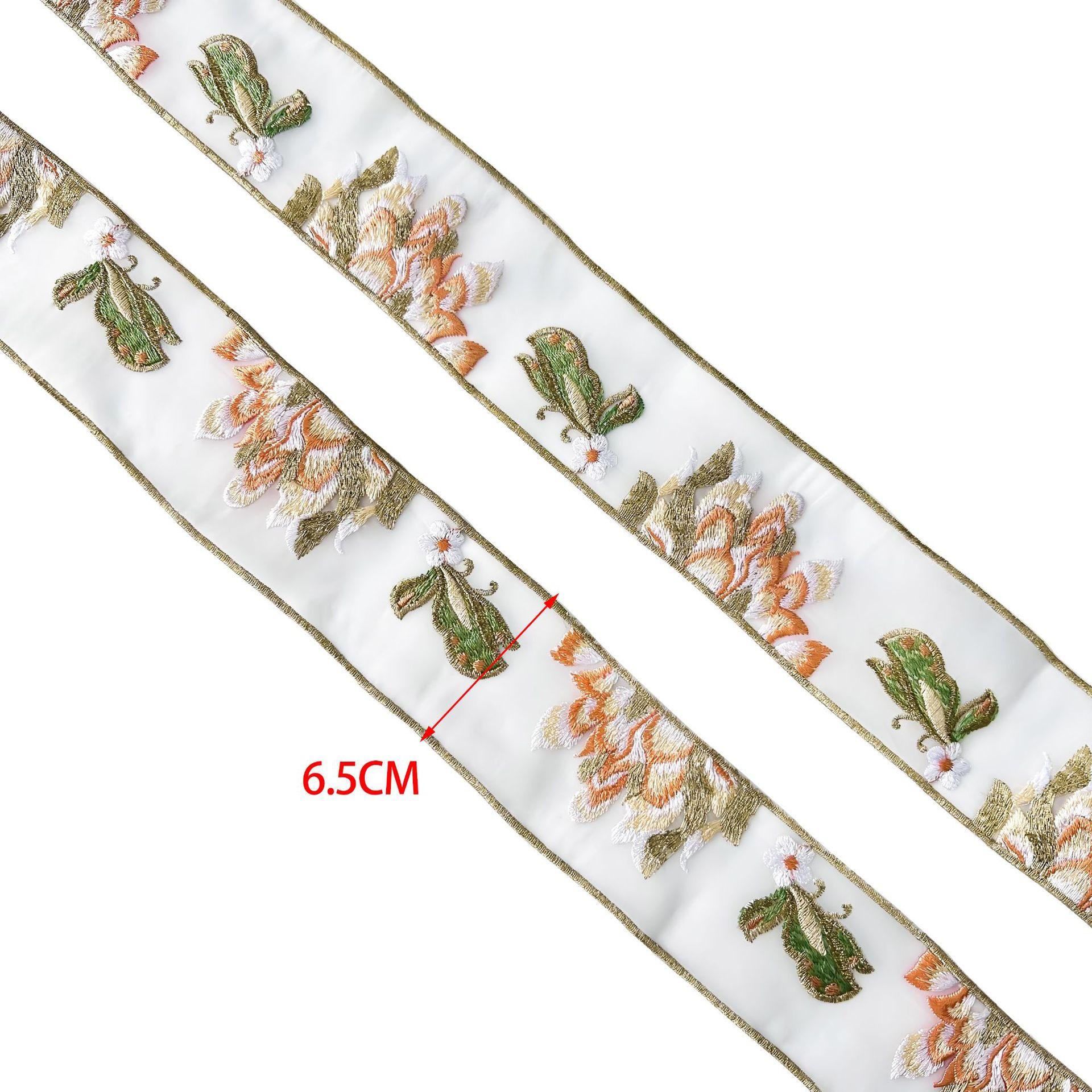 

65Mm Ethnic Style Embroidery Lace New Chinese Ancient Costume Hanfu Neckline Accessories T3098 one yard