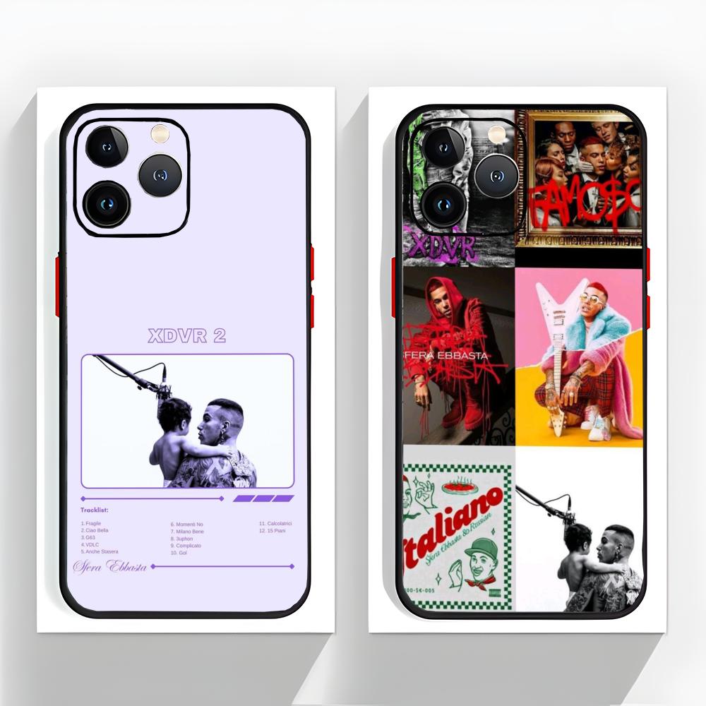 Singer S-Sfera Ebbasta Album Cover Phone Case Black Matte Thin Phone Case For iPhone17 16 15 14 13 ProMax