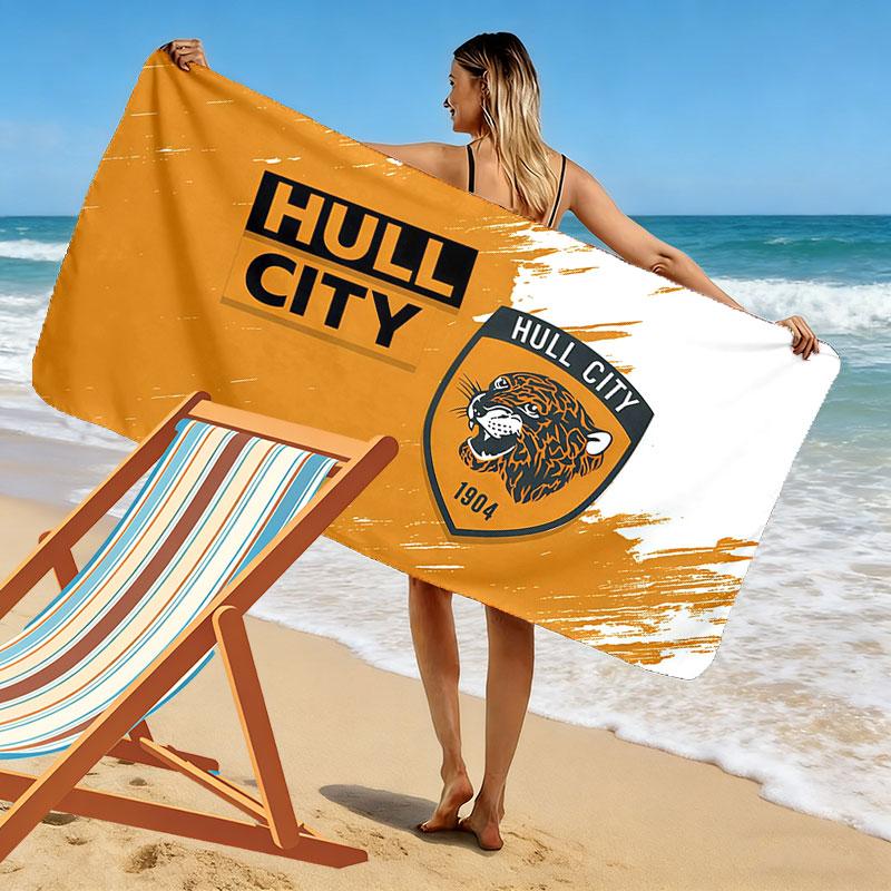 Hull City Print Beach Towel, Large Soft Quick Dry Towel for Beach Camping Swimming