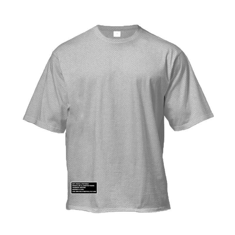 Do The Work  Summer New Brand Mens Quick-drying Mesh Bodybuilding Fitness Gym Sports Workout Large Size Loose Short Sleeve T-shirt