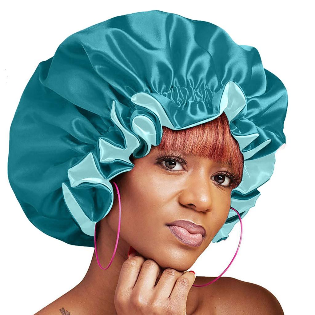 Extra Große Satin-Schlafmütze – Doppelseitig, Verstellbar, Für Lange Haare, 9 Farben, Haarpflege