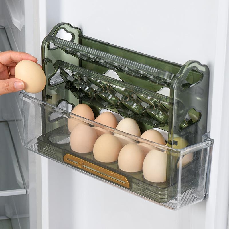 Fresh-keeping Eggs Container Case 3-Layer Flip Egg Storage Box For Fridge Door Egg Organizer Rack Refrigerator Egg Holder Tray