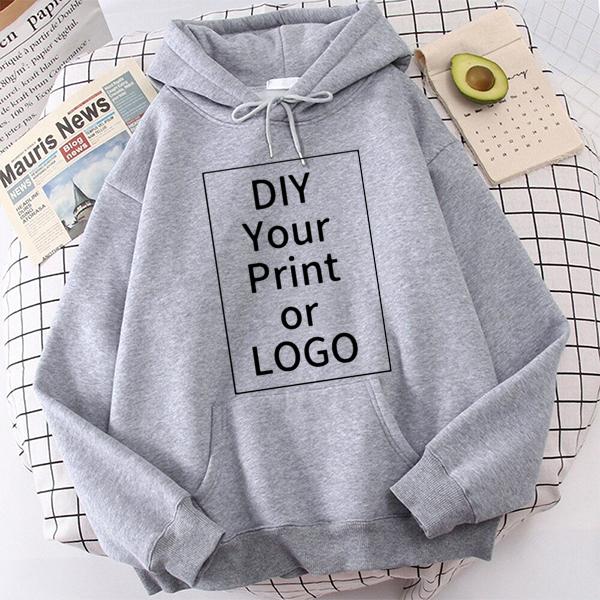 Fashion Hoodie Women Men Long Sleeves Customized Printed PulloverDIY Photo Logo Brand Text Sweatshirt Personalize Your Clothing