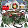 30/24inch Large Clear Christmas Wreath Storage Bag with Handle Dual Zipper, Garland Organizer Box