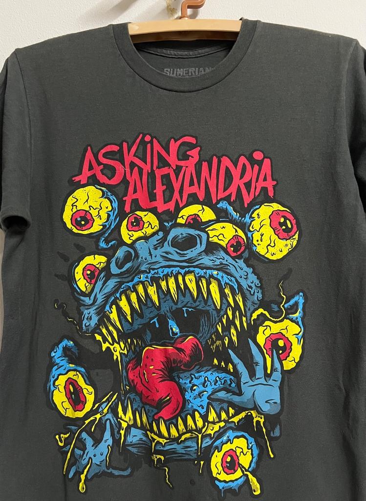 Asking Alexandria Graphic Band Tee Emo Metalcore Scene Shirt Size L Unisex T-Shirt