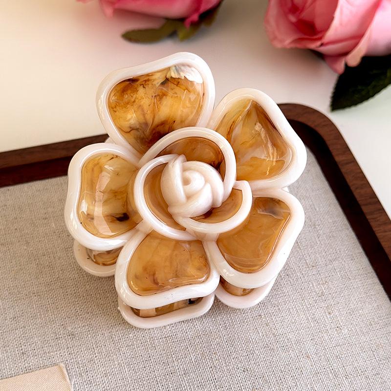 Flower Hair Clip French Style Elegant Women Flower Hair Claw Clip Hairpin Grab Clip Barrettes Headwear Hairgrip Hair Accessories