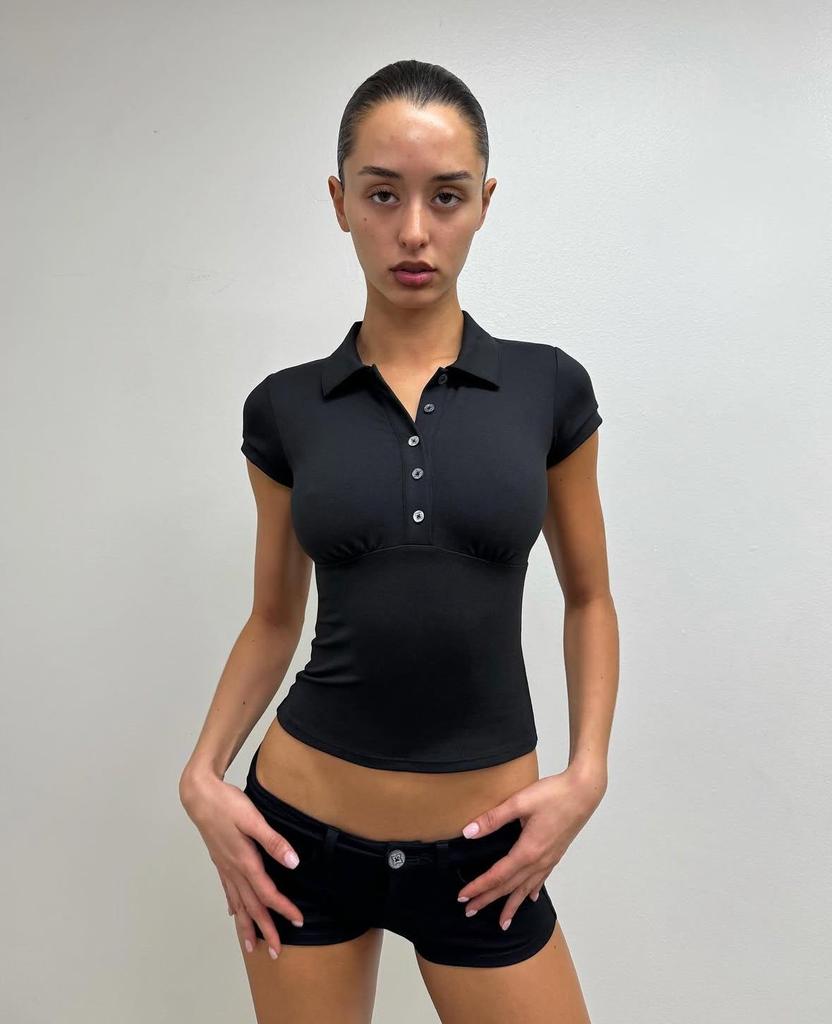 American Spicy Low-Waist Black Ultra-Shorts: Simple, Slimming, Tight-Fit Hot Pants
