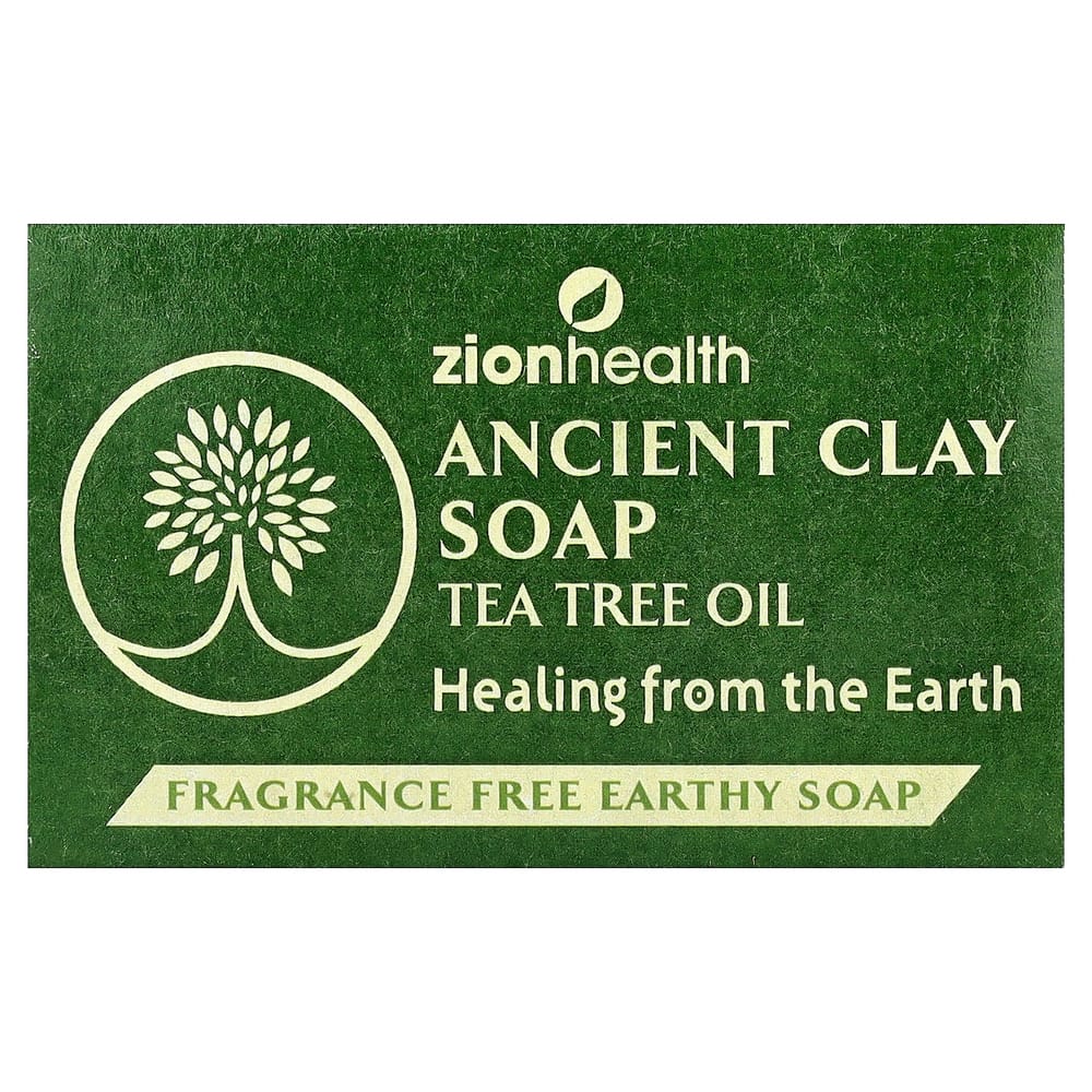 Zion Health Ancient Clay Soap with Tea Tree Oil, Unscented, 6 oz (170 g)