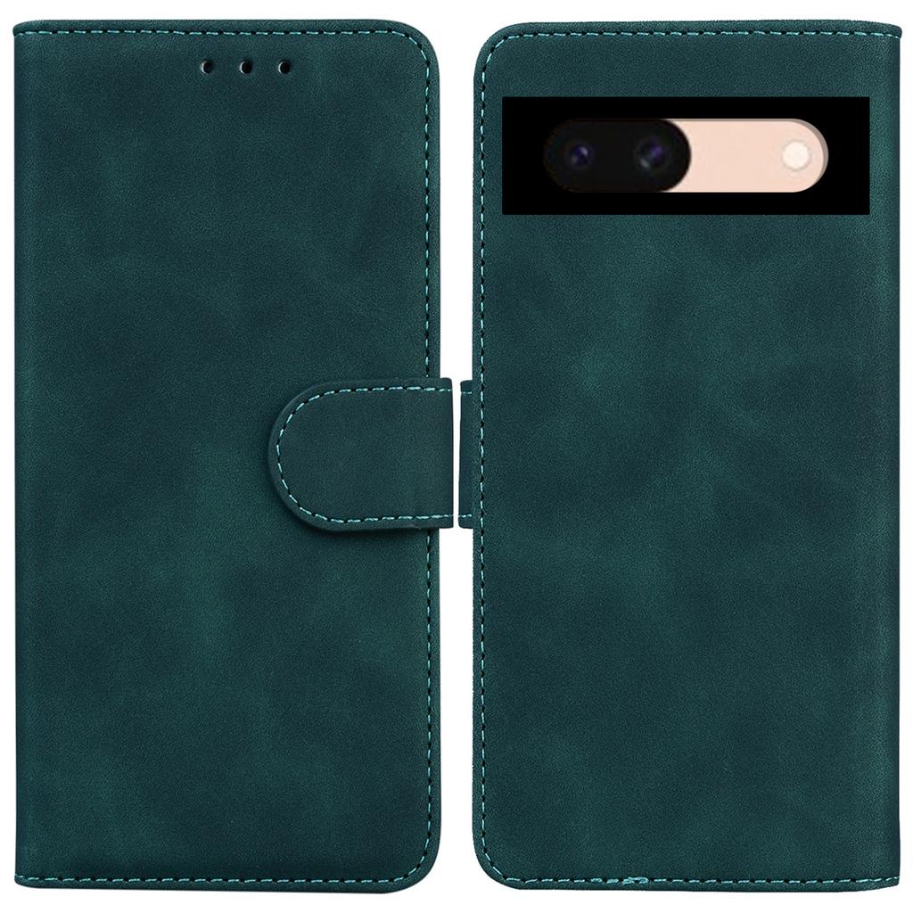 For Google Pixel 8a Phone Stand Case Wallet PU Leather Flip Solid Color Cell Phone Cover