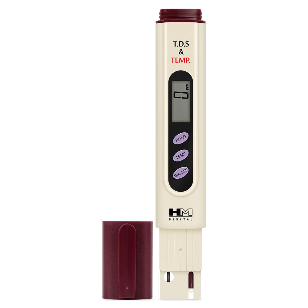 2 in 1 Wasserqualitätsmessgerät Tragbares TDS Temp Teststift LCD-Anzeige Titanlegierungssonde für Trinkwasser Aquarien Pools