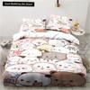 Cute Bubu and Dudu Cartoon Print All Season Twin Bedding Set 2/3 Piece Comforter Set Bed Duvet Cover Double King Comforter Cover