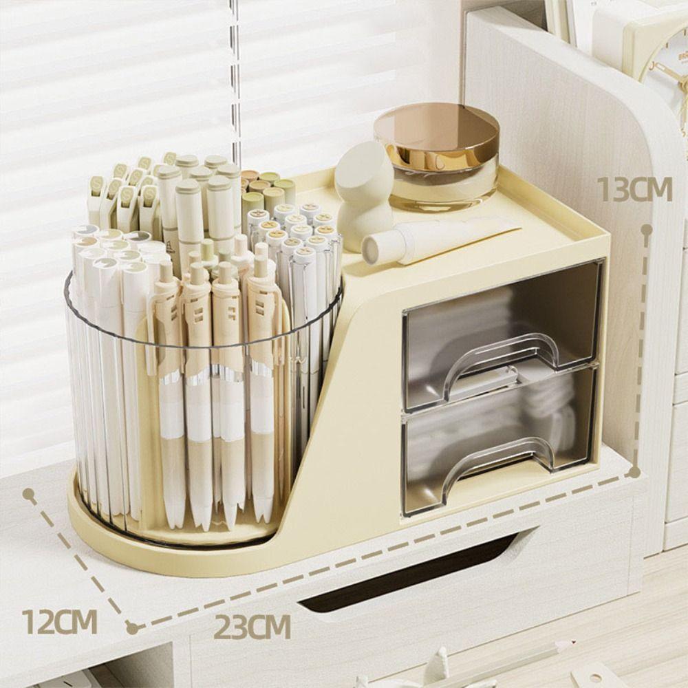 

Lipstick Storage Tube Desktop Storage Box Multi-function Dressing Table Storage Racks жовтий