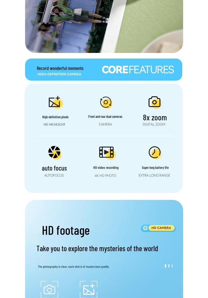 Student-Friendly 2.4-inch HD Dual Lens Digital Camera