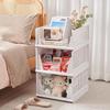 Multi-Model Plastic Clothing Folder: Drawer-Type Layered Storage Organizer with Built-in Shelf for Wardrobes
