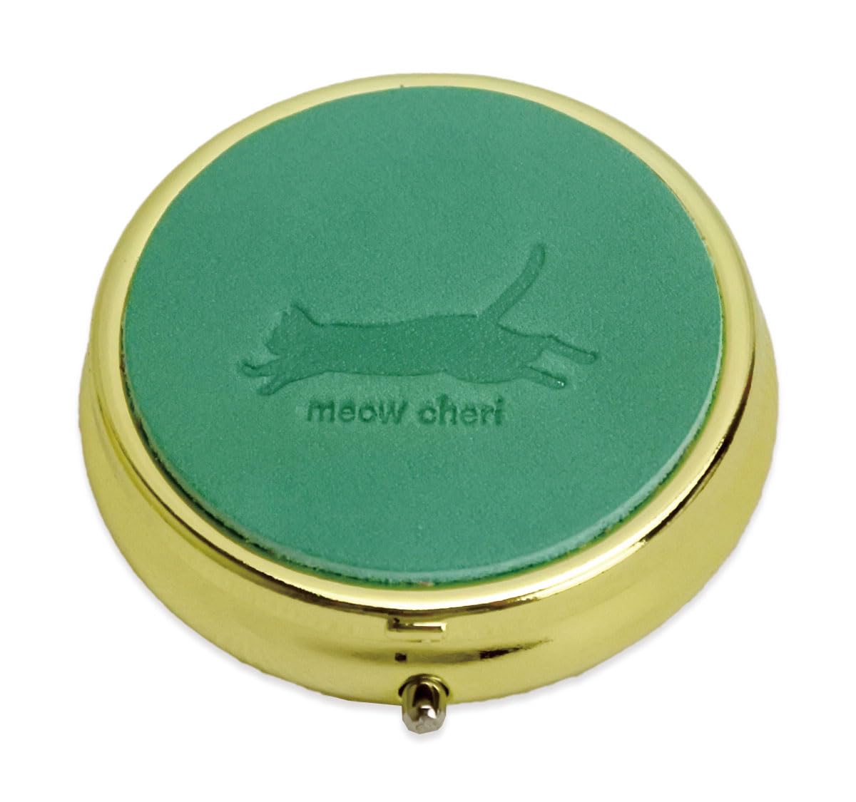 

meow cheri Футляр для серег с кошачьими ушками, Маленький, Портативный, Золотой, Кожа Химедзи (бирюзовый) - Идеально подходит в качестве подарка