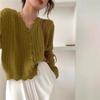 Women's Loose Cashmere Wool Cable Knit Cardigan Sweater with Round Neck
