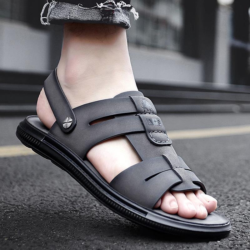 Модные универсальные летние мужские сандалии из натуральной кожи — фото 4